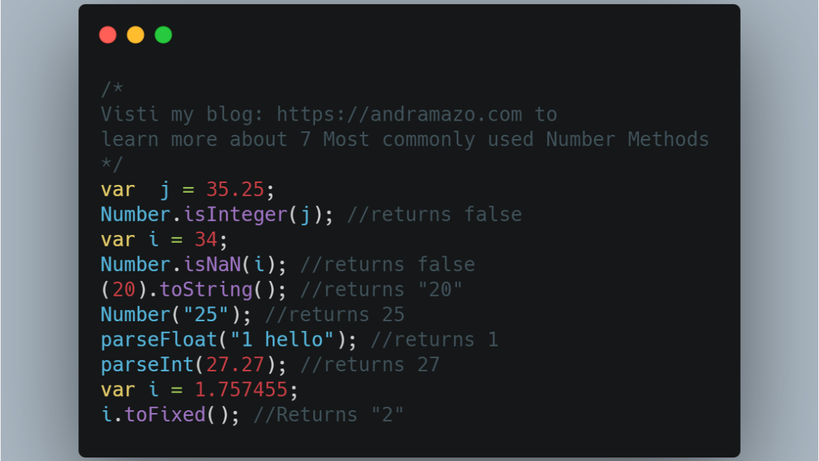 7 Most commonly used Number Methods in JavaScript