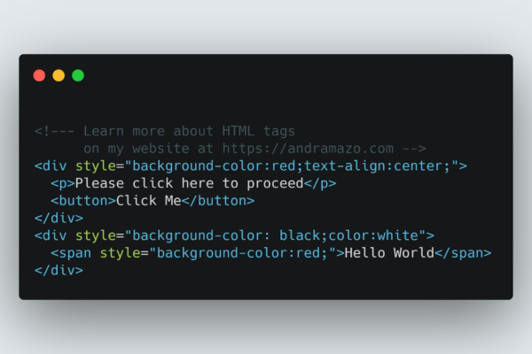 5 Commonly used HTML Tags